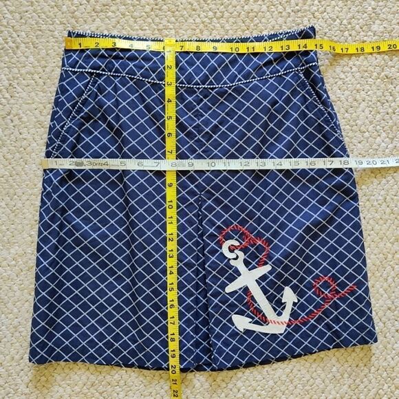L.L. Bean nautical anchor A-line skirt sz 6P - Picture 3 of 6